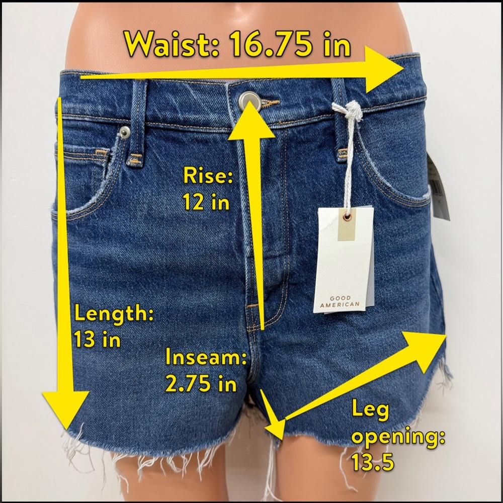 Good American Good 90s Distressed Cut Off Style Shorts Womans 14/32 NWT - Picture 16 of 16